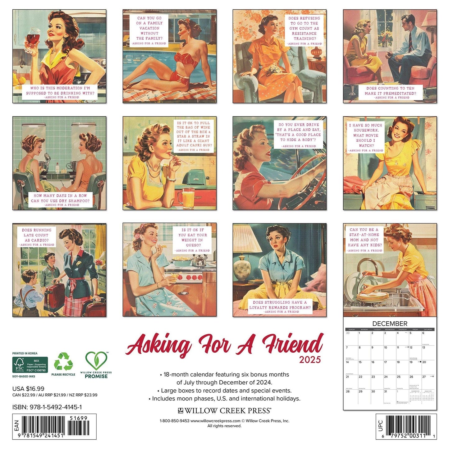 Asking for a Friend 2025 Wall Calendar