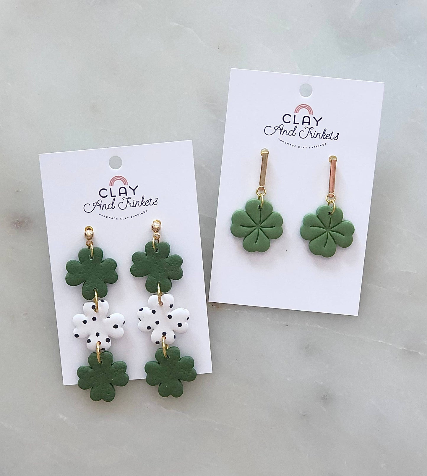 Shamrock St. Patrick Day Dangle Earrings