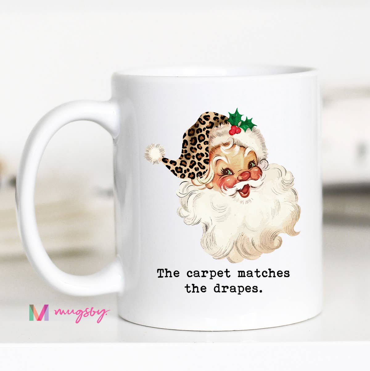 The Carpet Matches the Drapes Funny Christmas Mug