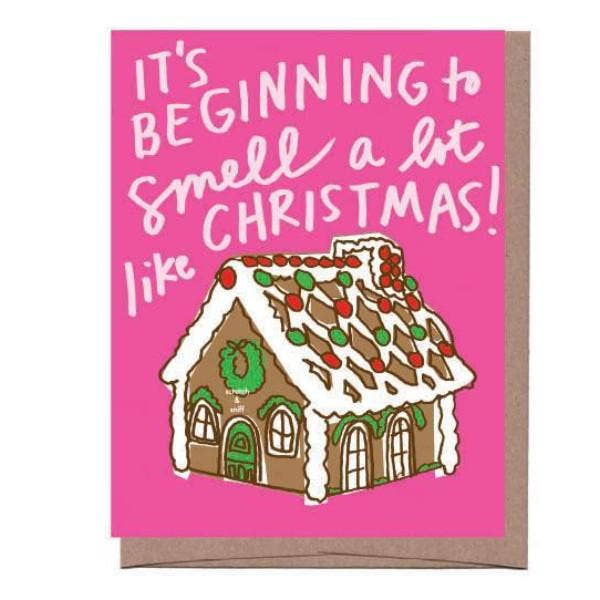 Scratch & Sniff Gingerbread House Christmas Greeting Card