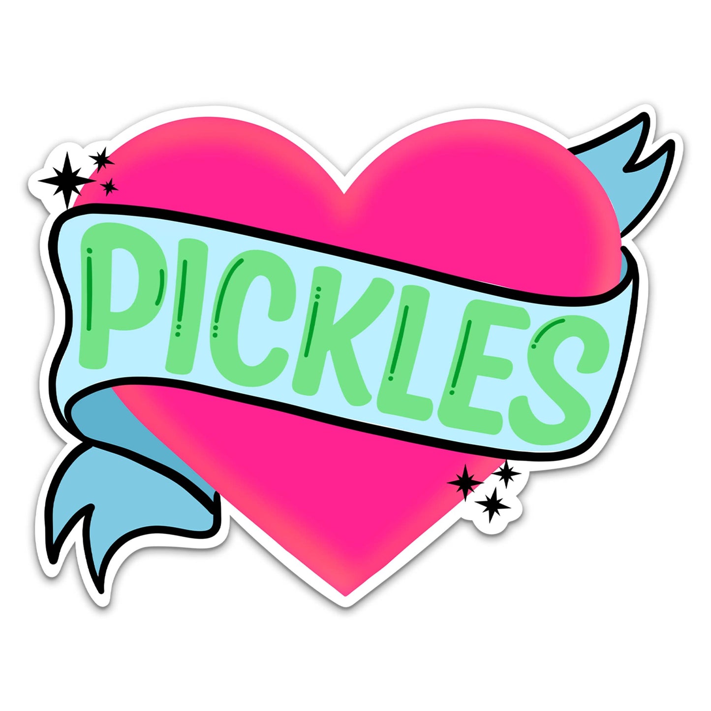 I Love Heart Pickles Sticker | Love Stickers | Pickle Merchandise