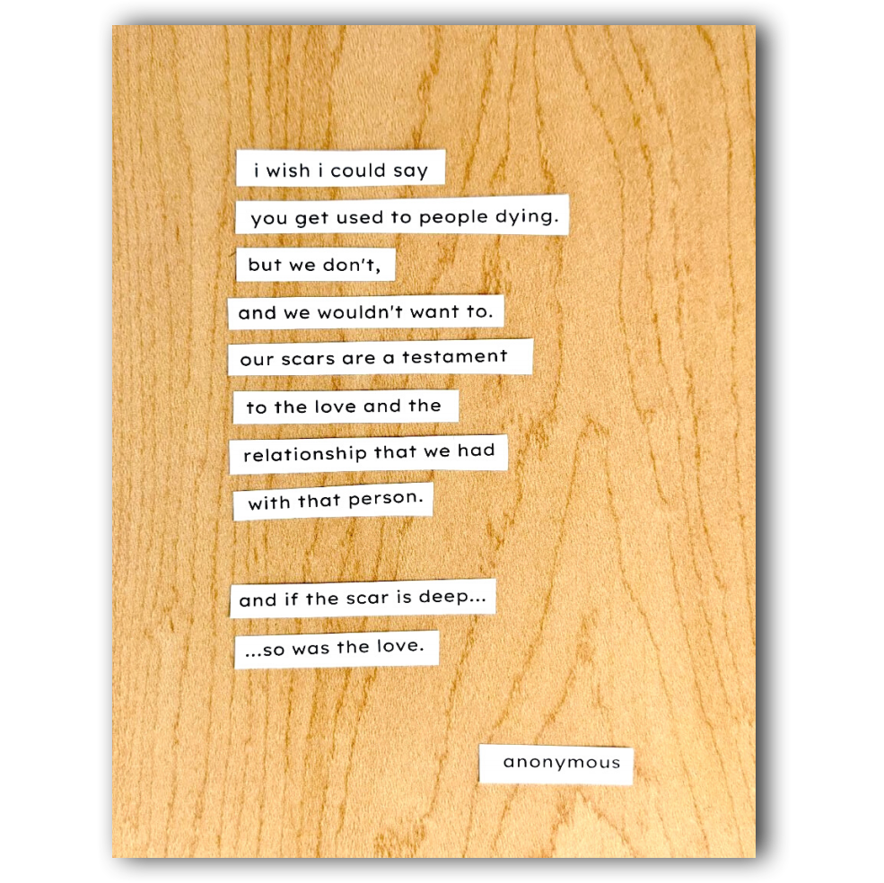 Our Scars Are A Testament Sympathy Card