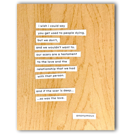 Our Scars Are A Testament Sympathy Card