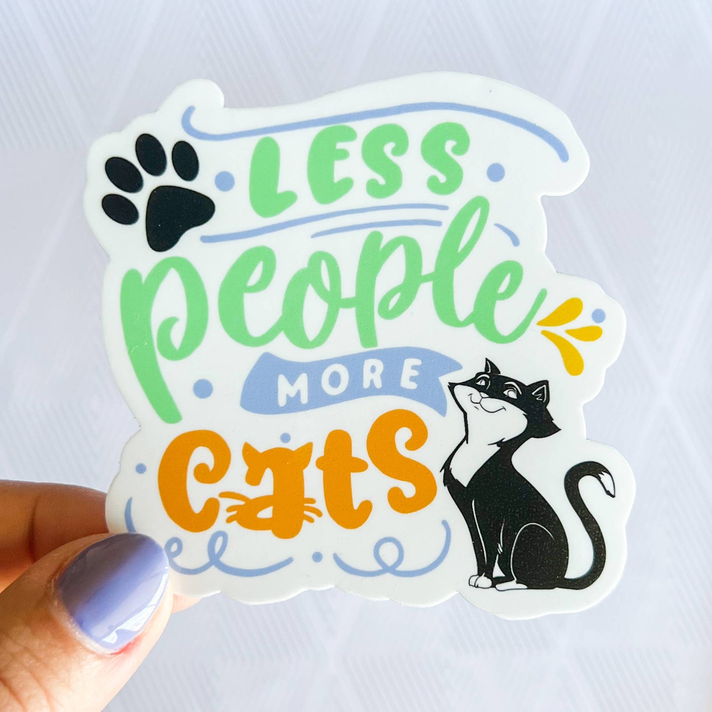 Less People More Cats Sticker