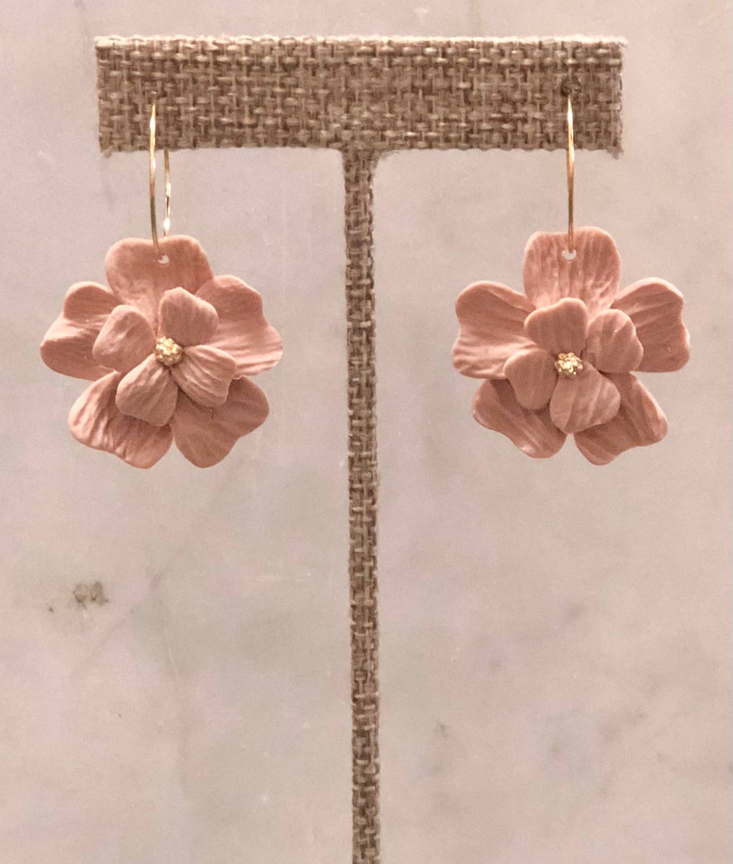 Layered Flower Hoop Earrings