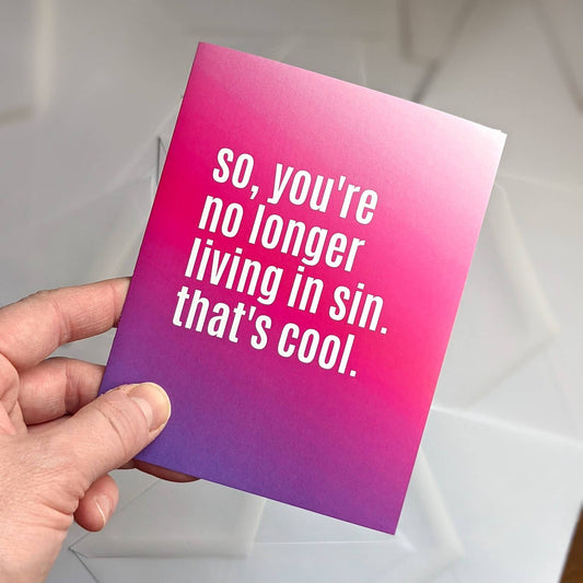 So You're No Longer Living in Sin Card