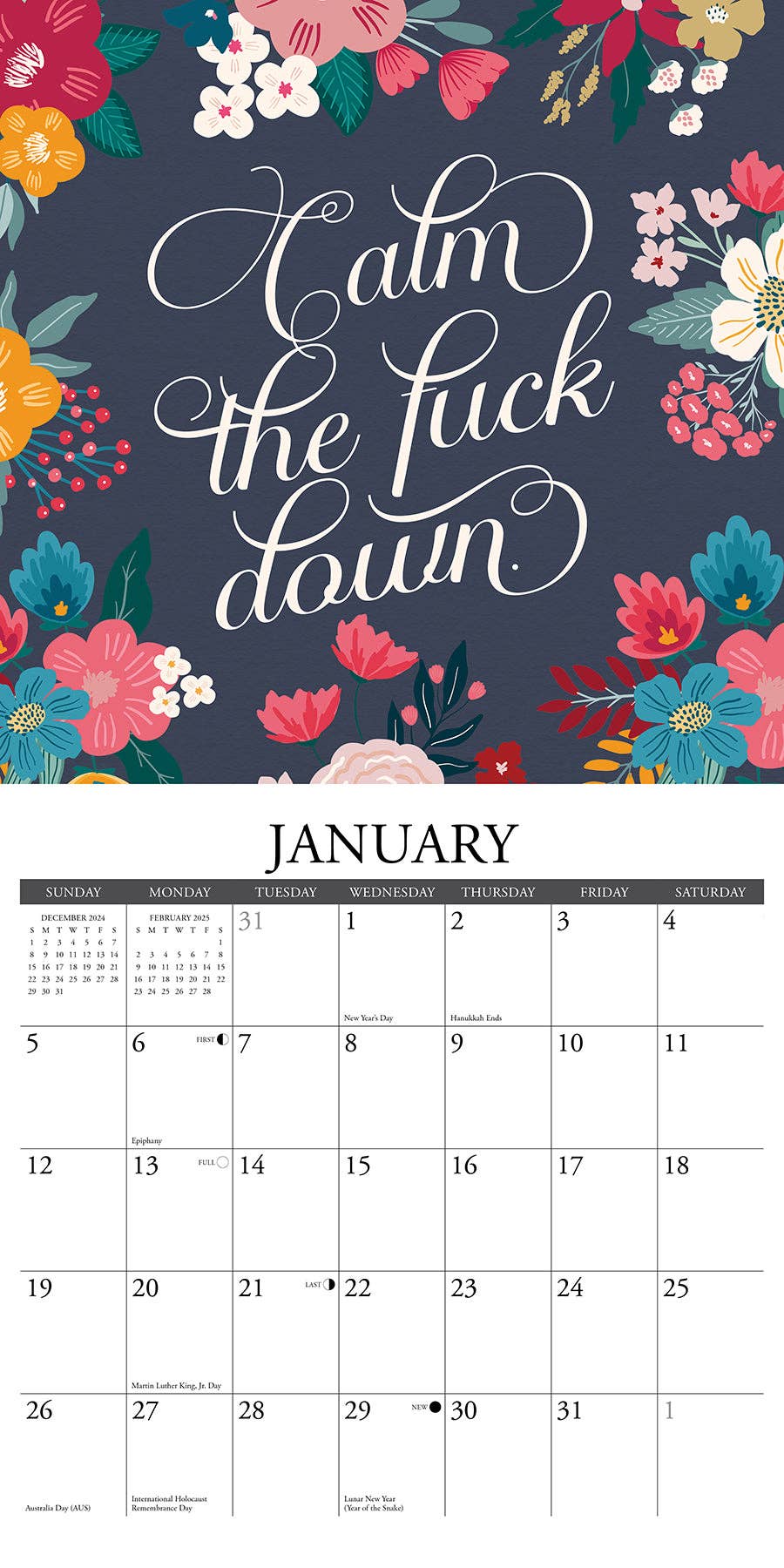 F*ck It Floral 2025 Wall Calendar