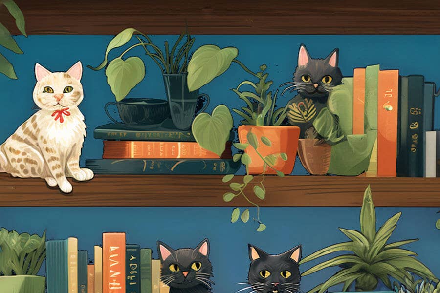 Books Plants and Cats Micro Puzzle