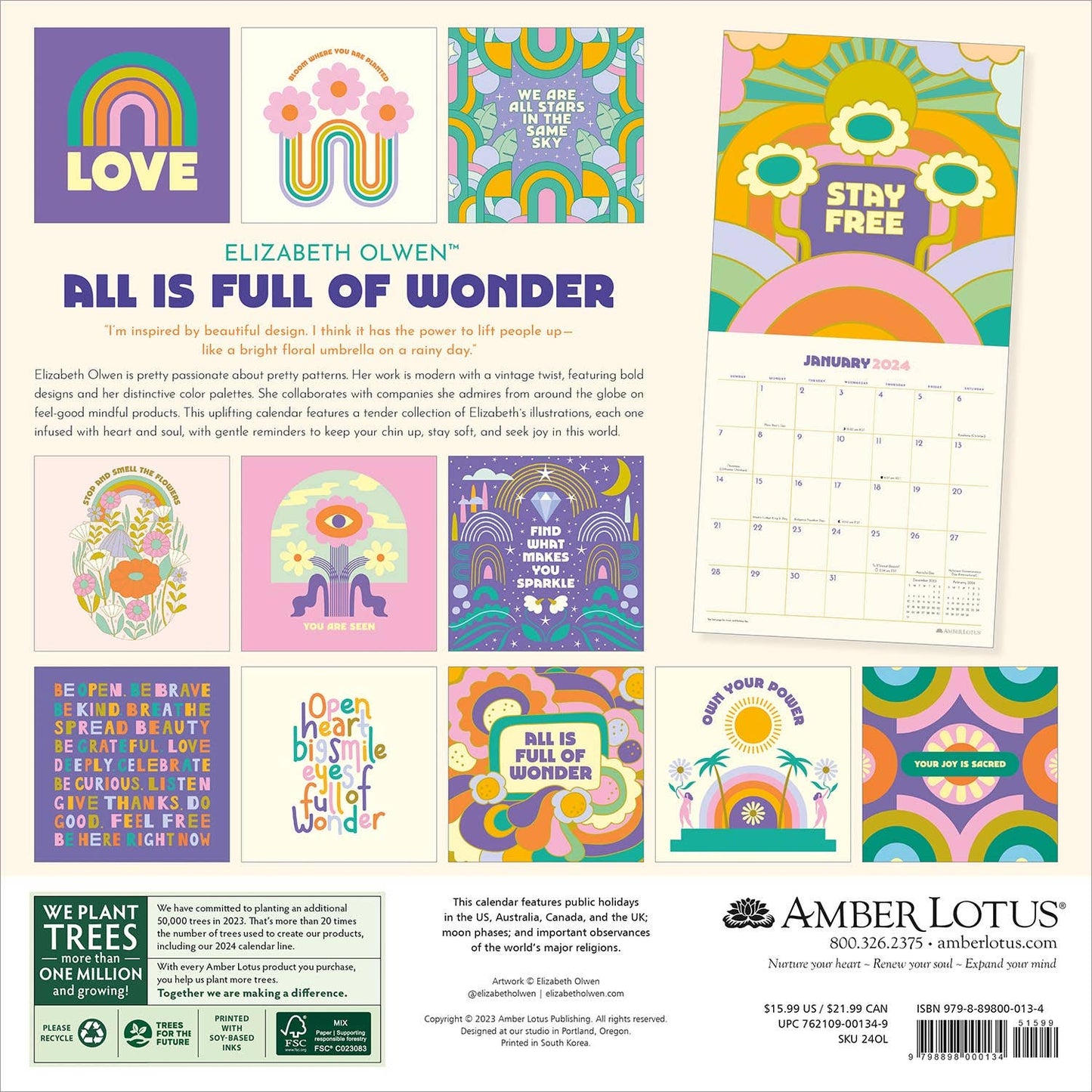 Elizabeth Olwen 2024 Wall Calendar: All Is Full of Wonder