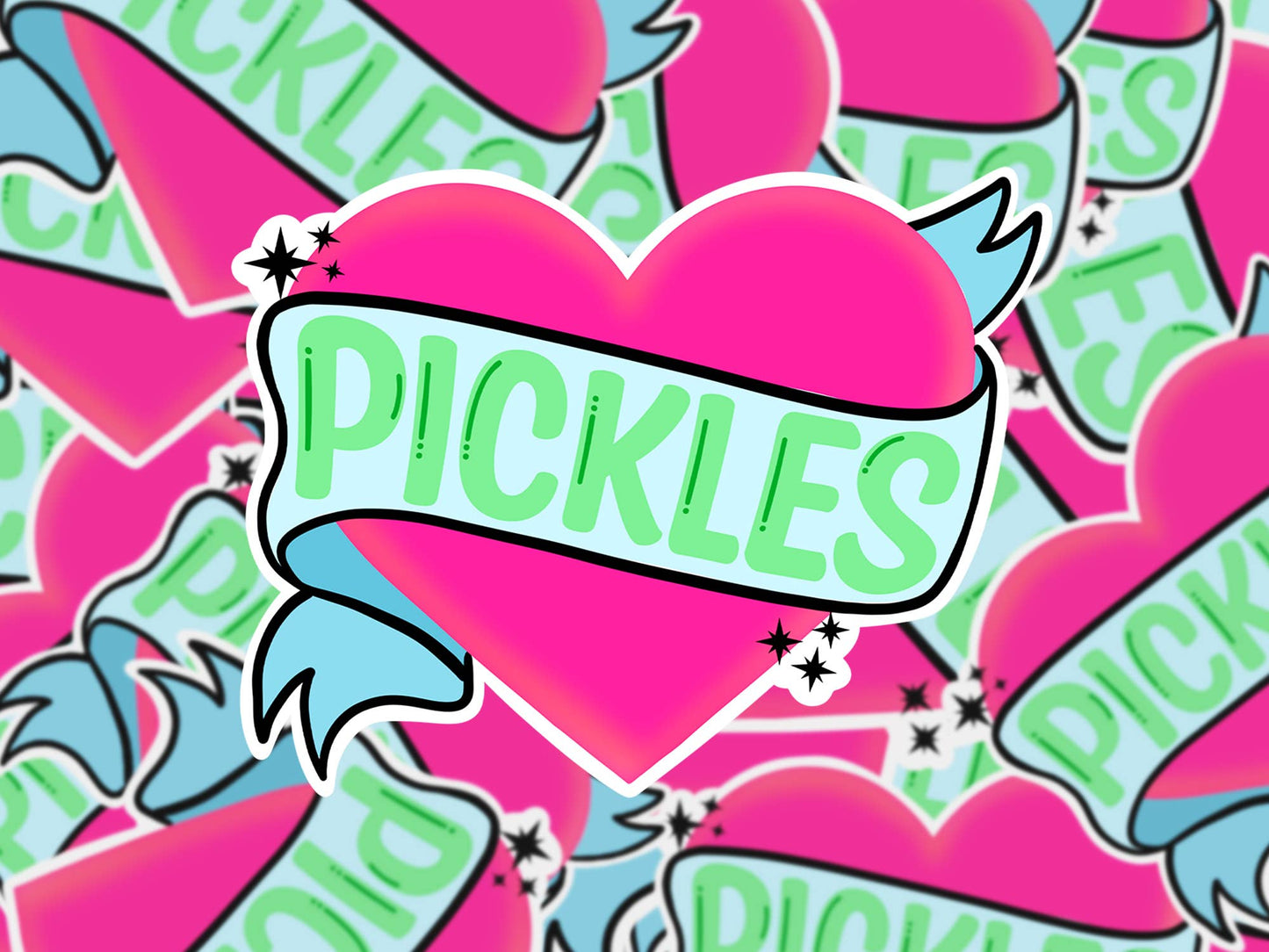 I Love Heart Pickles Sticker | Love Stickers | Pickle Merchandise