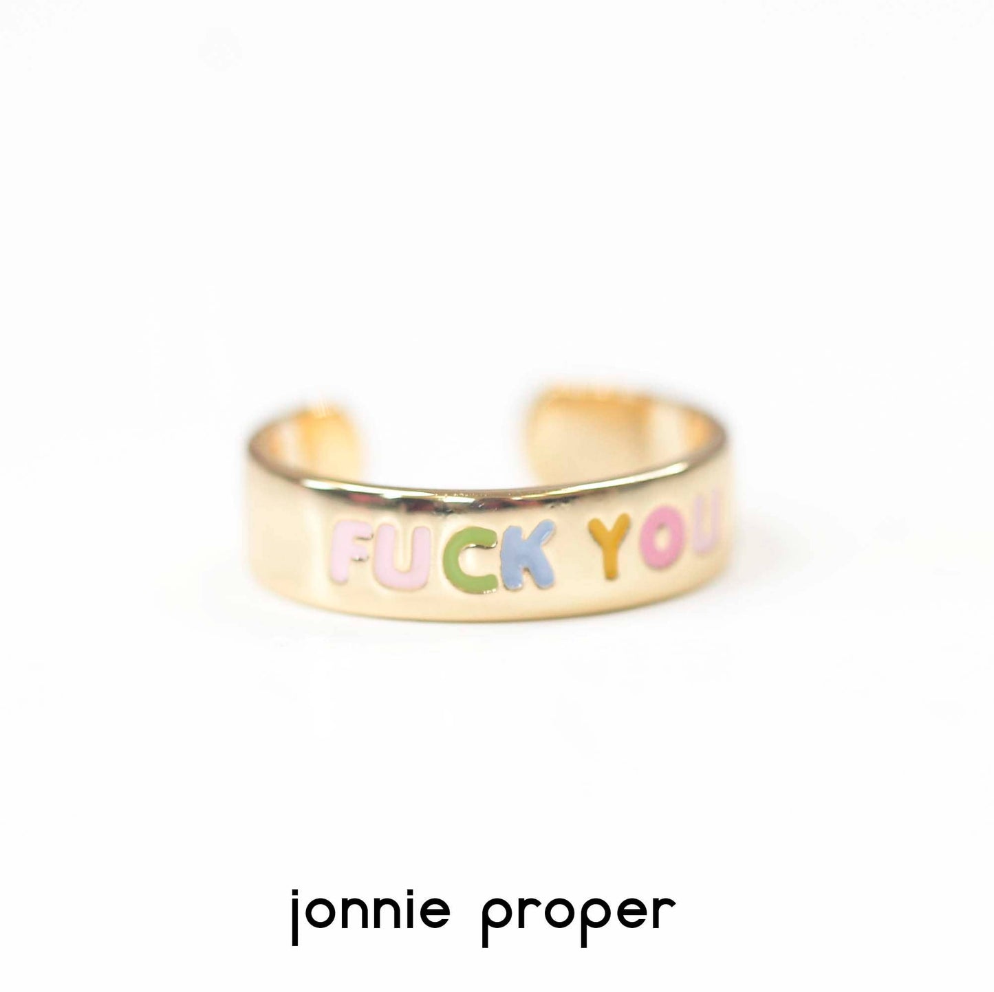 Statement Adjustable Ring, Fuck You Ring, Stackable Ring