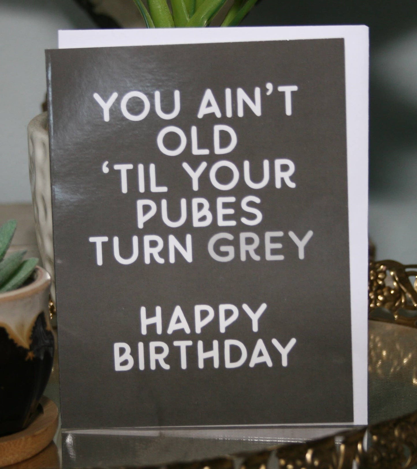 Pubes Grey Greeting Card