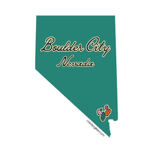 Teal Boulder City Nevada Cactus sticker
