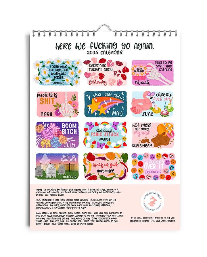 2025 Calendar - Here we Fucking Go Again (PRE-ORDER)