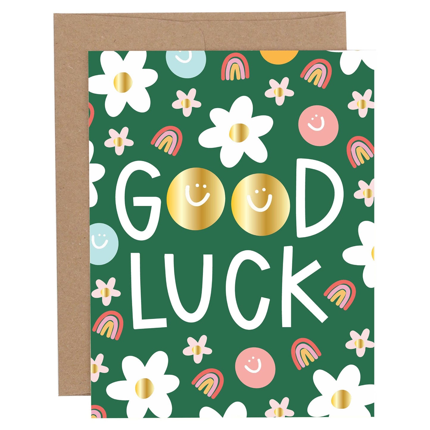Good Luck Smiley Face Greeting Card
