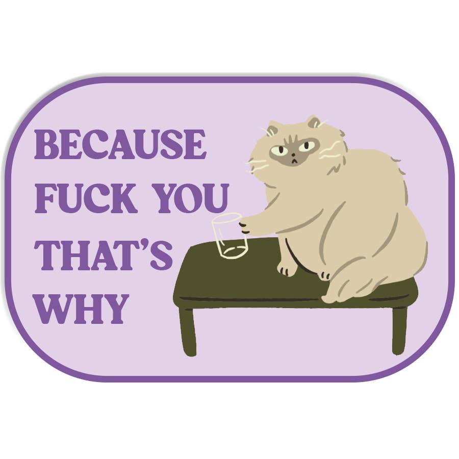 Funny Cat Sticker Decal, Bad Cat Sticker, Mischievous Cat