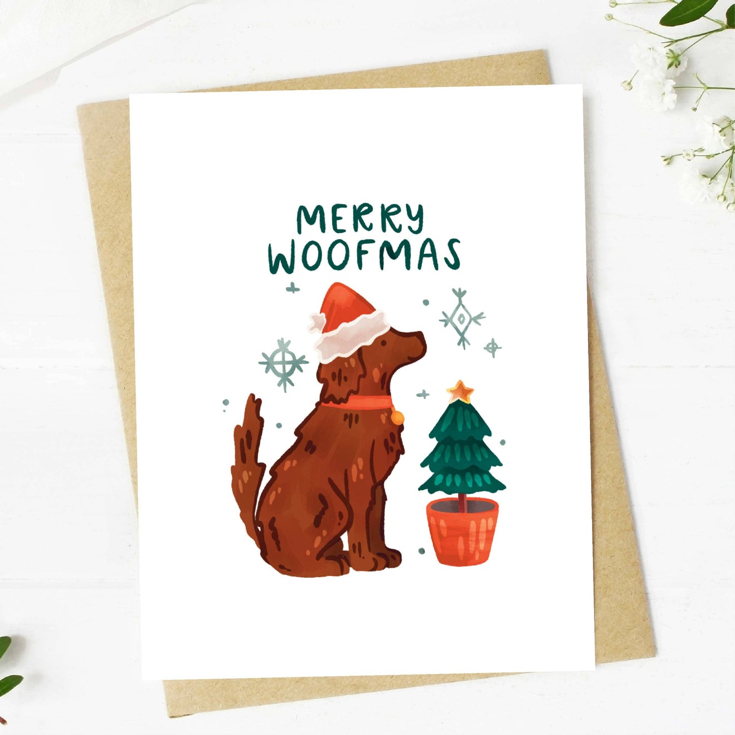 Merry Woofmas Cute Dog Christmas Card