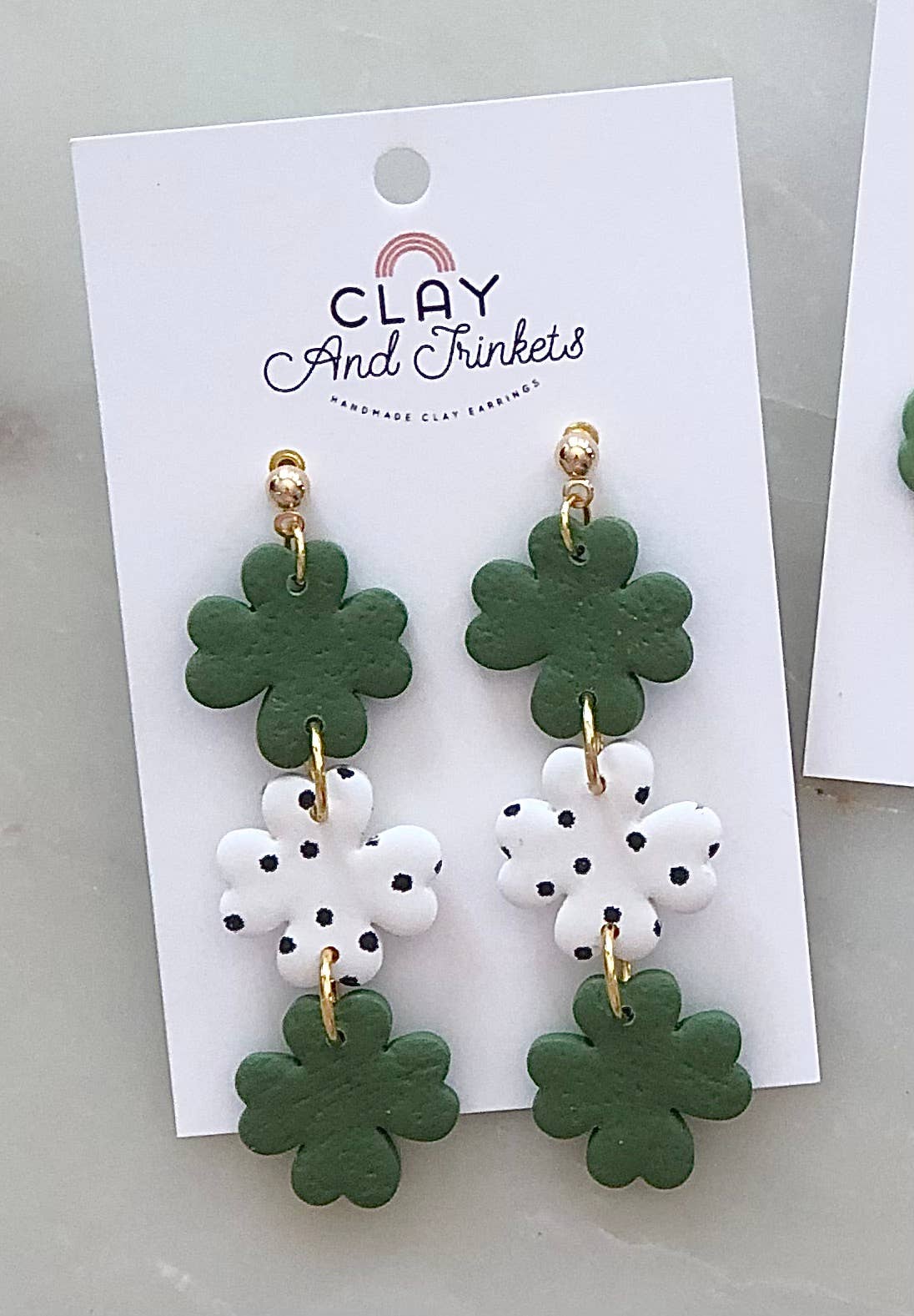 Shamrock St. Patrick Day Dangle Earrings