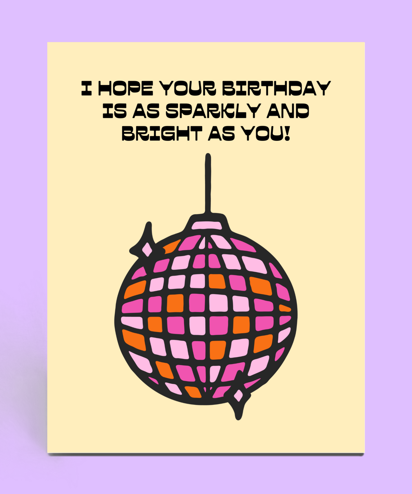Bright and Sparkly Disco Ball Birthday Card