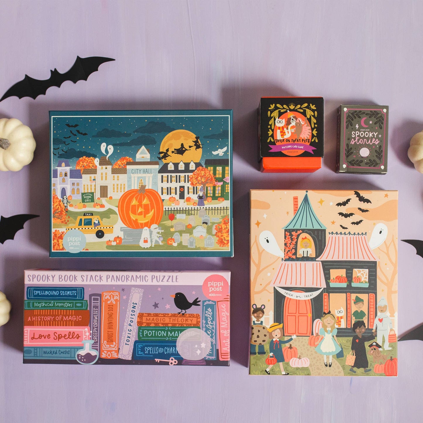 Spooky Bookshelf - 400 Piece Panoramic Jigsaw Puzzle