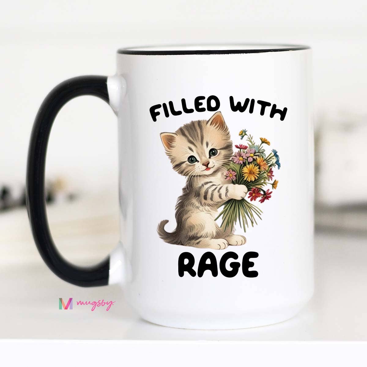 Filled with Rage Kitten Coffee Mug, Funny Mug, Cat Lover Mug