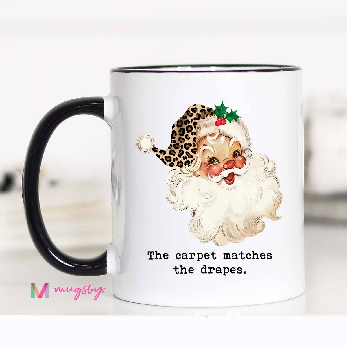 The Carpet Matches the Drapes Funny Christmas Mug