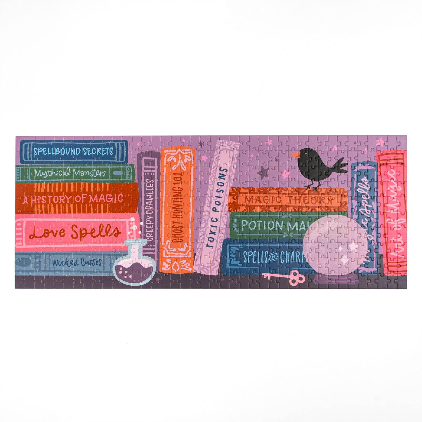 Spooky Bookshelf - 400 Piece Panoramic Jigsaw Puzzle
