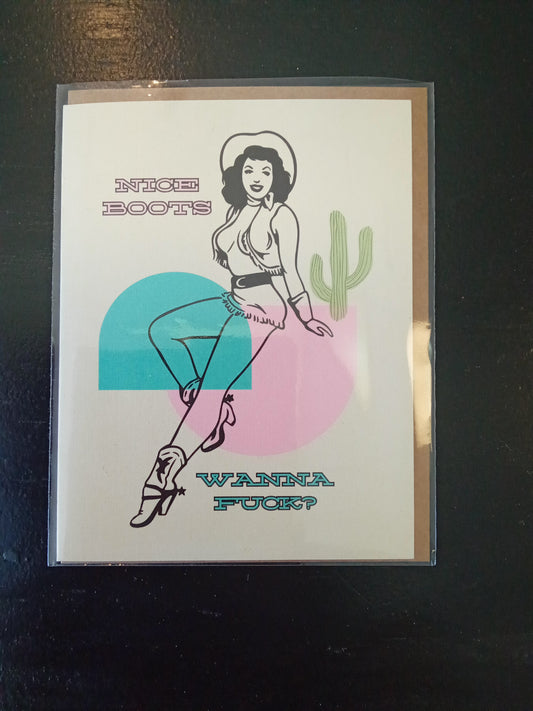 Nice Boots Wanna Fuck card