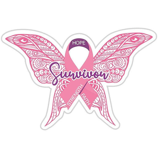 Butterfly Breast Cancer Survivor Sticker