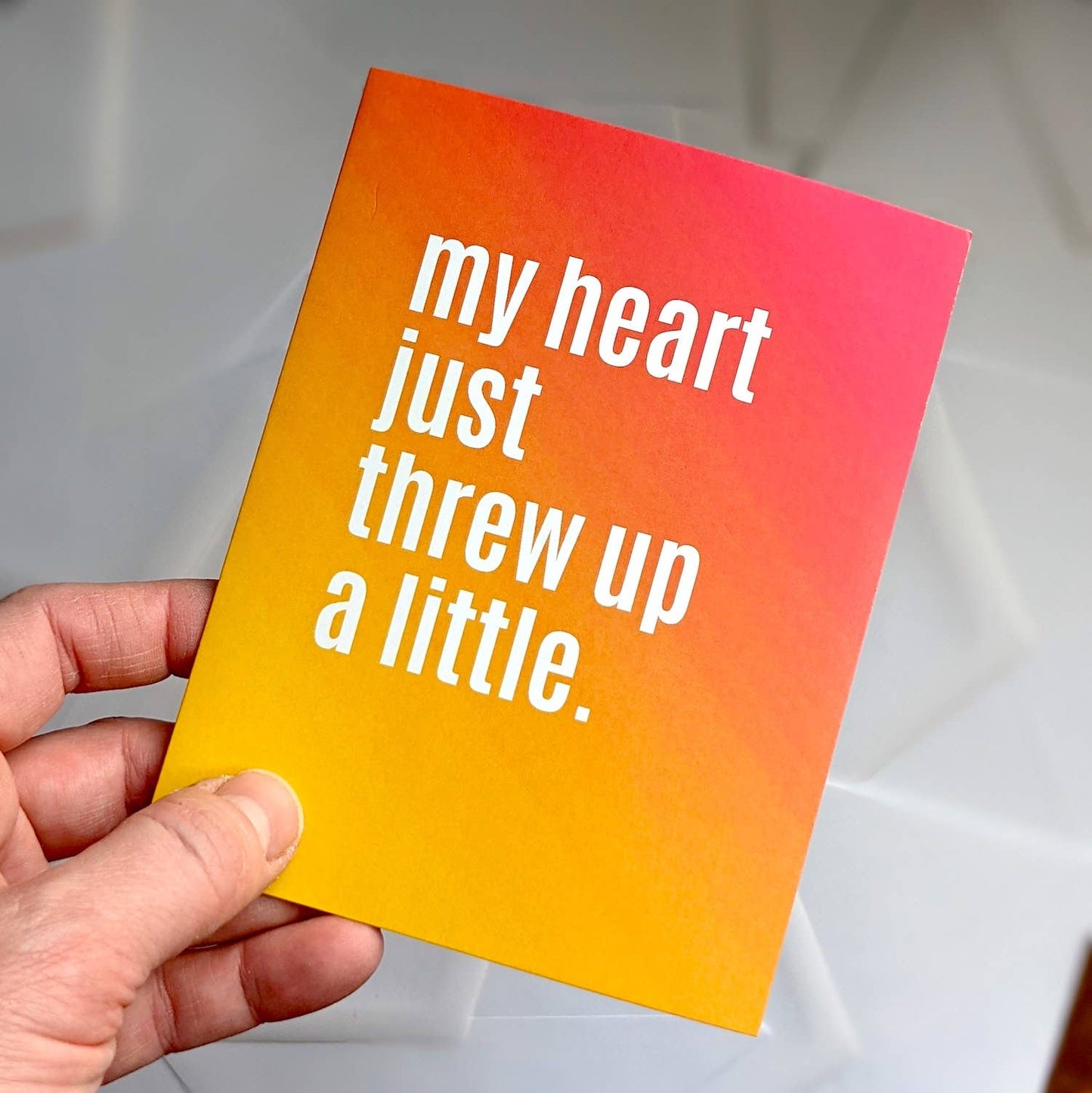 Heart Threw Up Card