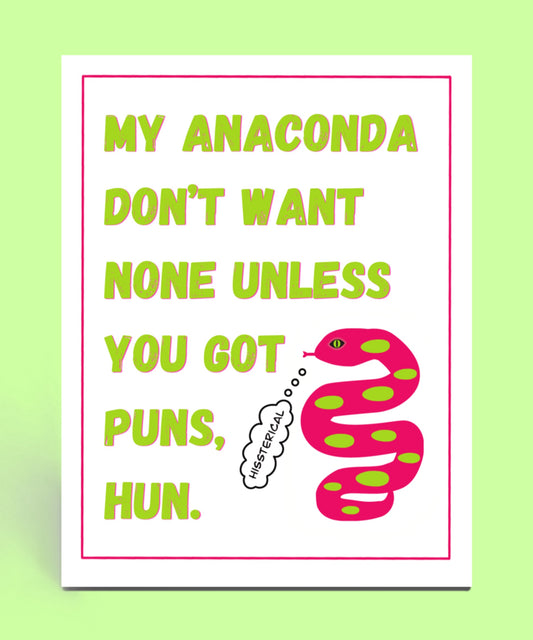 Anaconda Puns Card