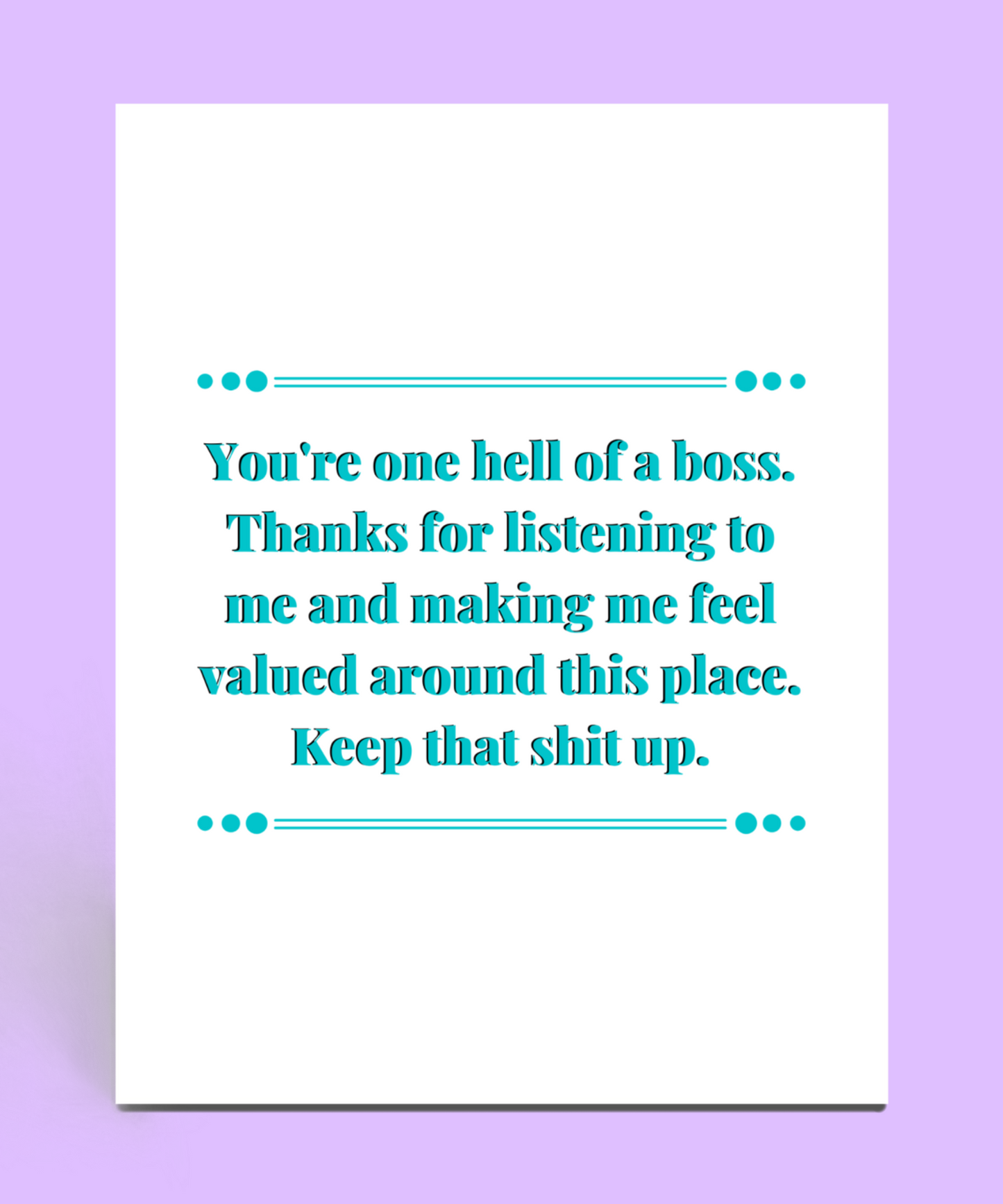 One Hell of a Boss Card