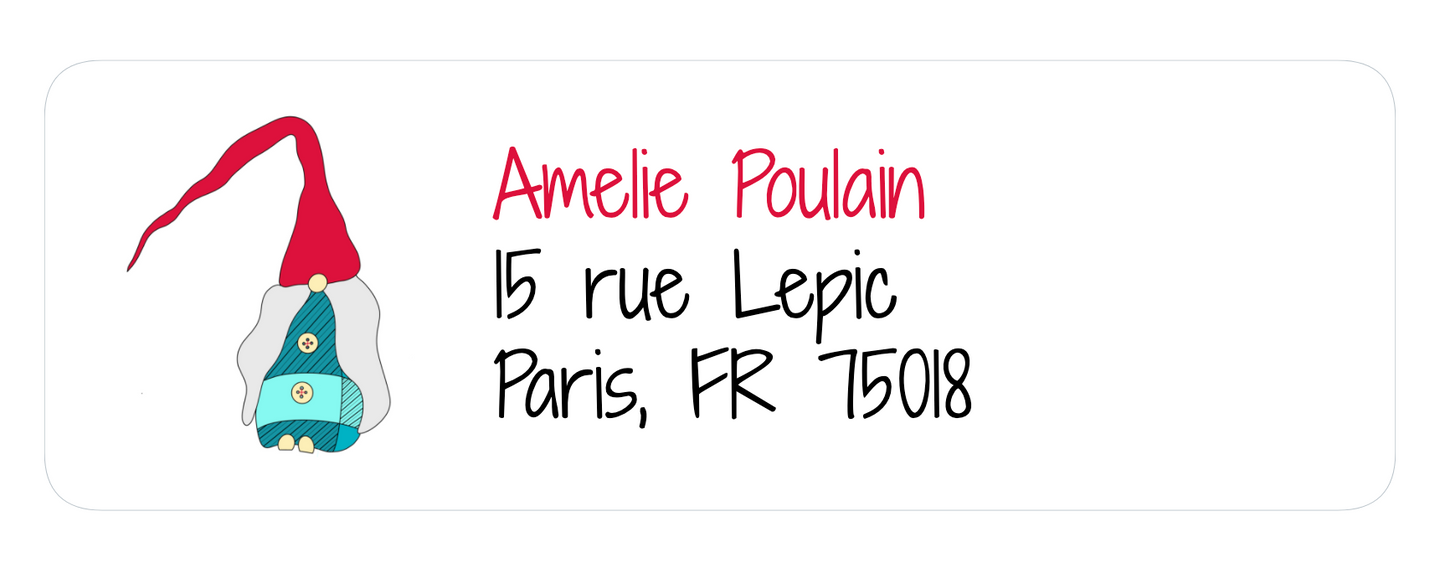 Gnomie Return Labels (one sheet--30 labels)