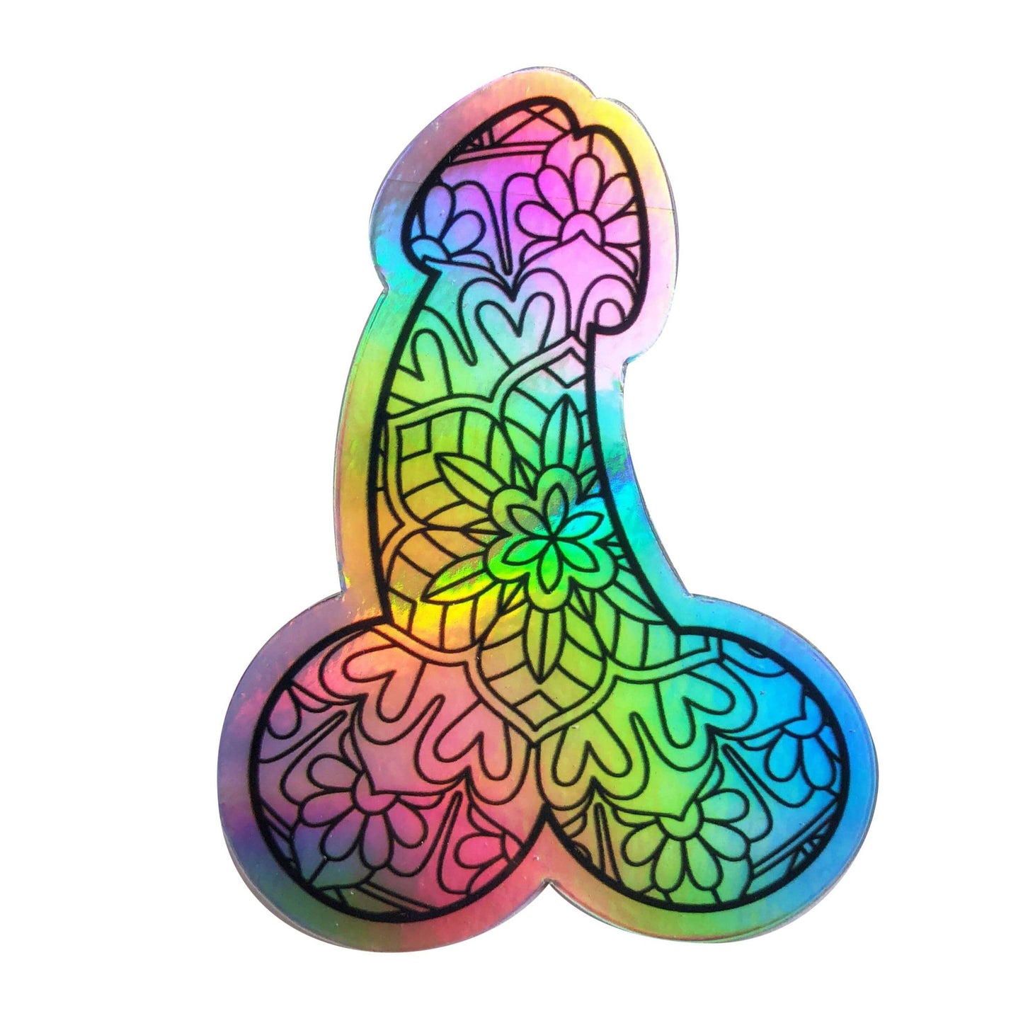 Mandala Penis Holographic Sticker