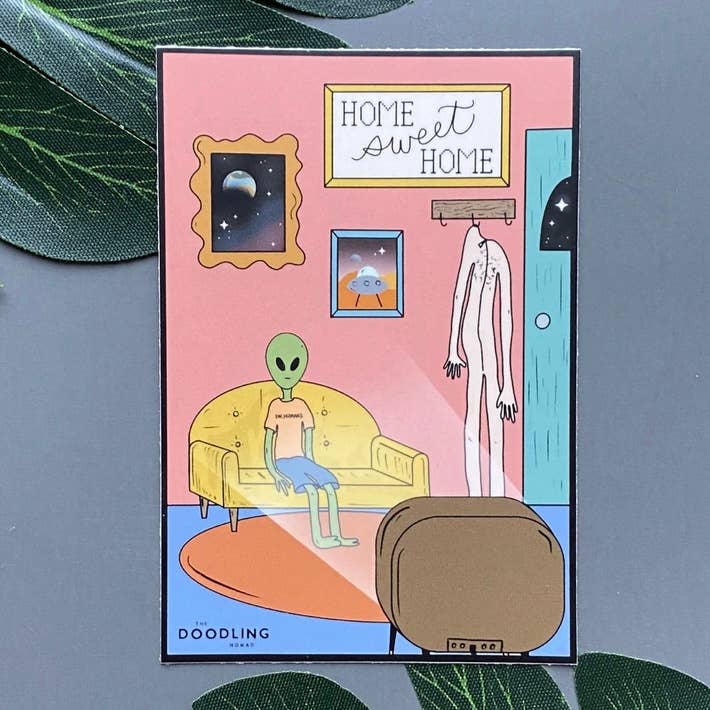 Home Sweet Home Alien Vinyl Sticker
