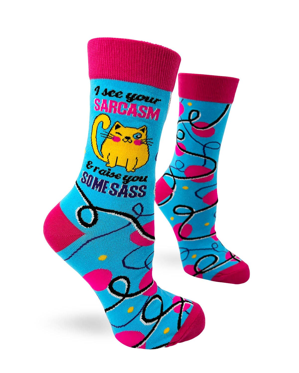 I See Your Sarcasm & Raise You Some Sass Cat Women's Crew Socks