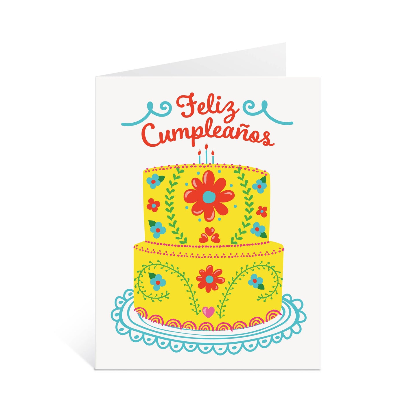Mexican Embroidery Cake - Feliz Cumpleaños Card (A2)