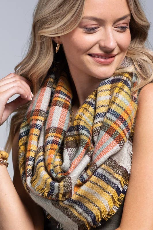 Classic Woven Plaid Infinity Scarf