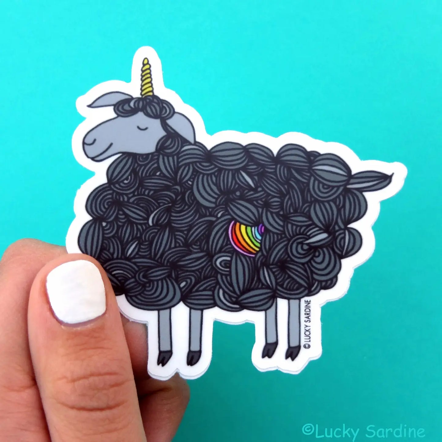 Black Sheep Unicorn Sticker