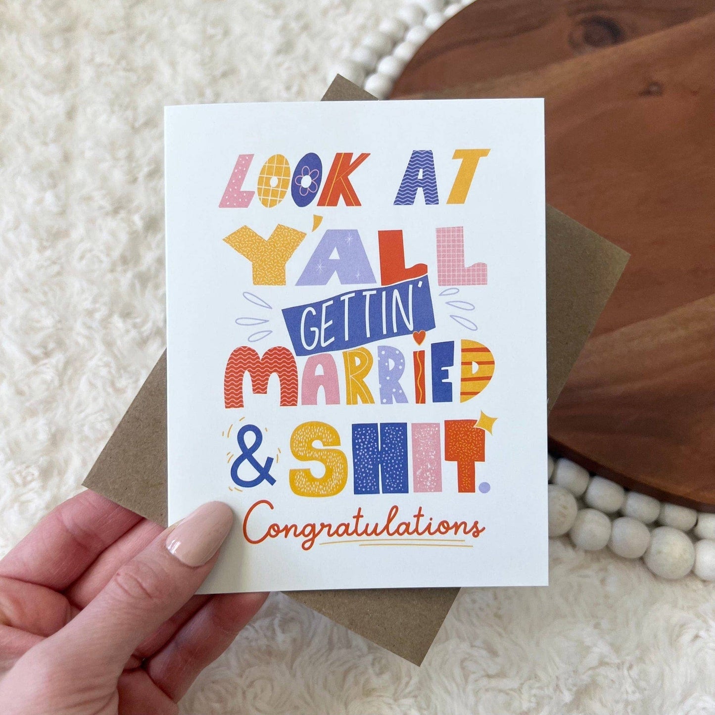 Look At Y'all Getting Married Wedding Card