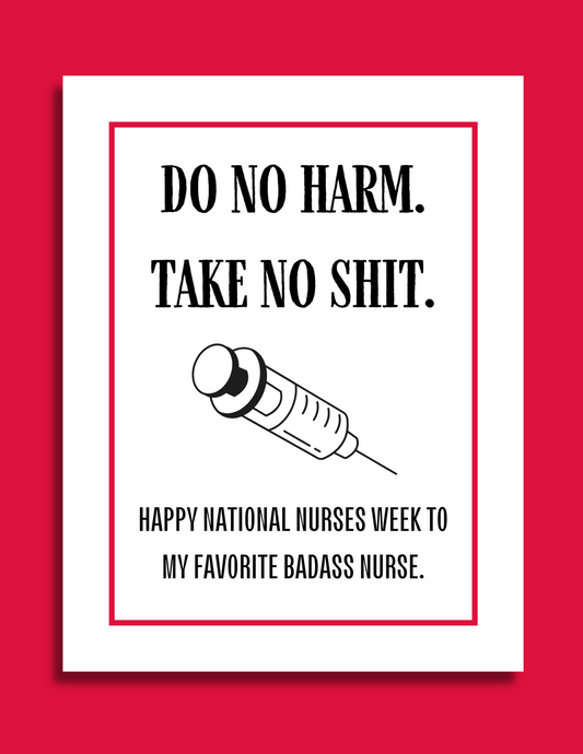 Do No Harm Nurse Card