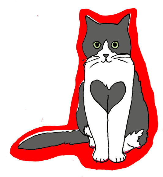 Heart Cat Sticker