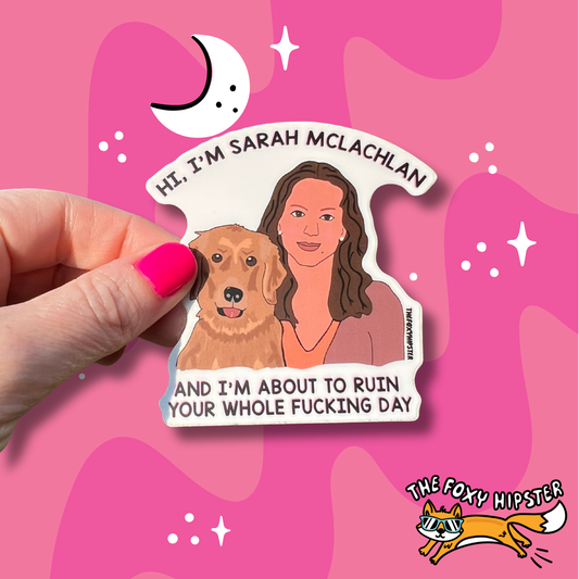 Sarah McLachlan Sad Animal Commercial Vinyl Sticker