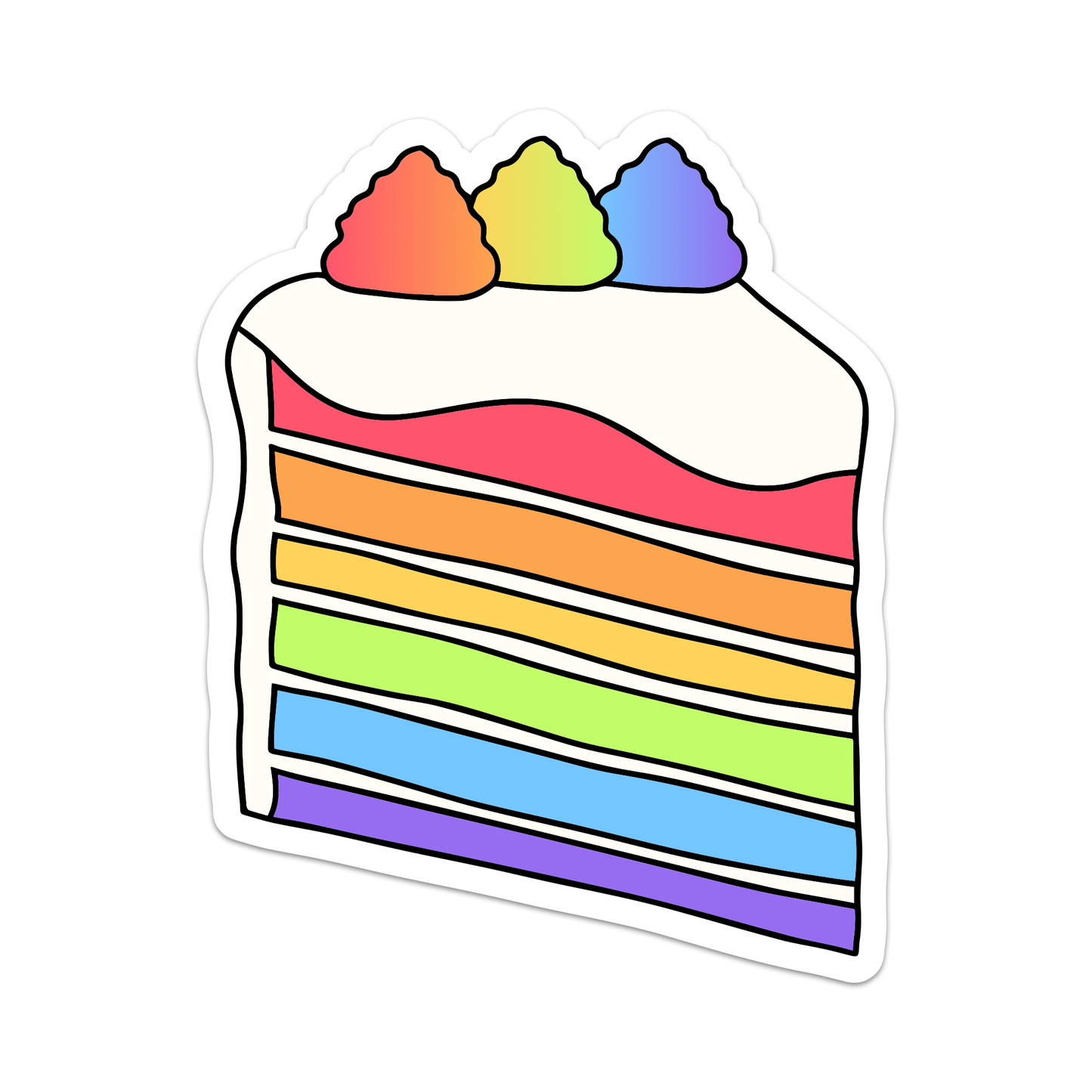 Traditional Gay Pride Cake Sticker