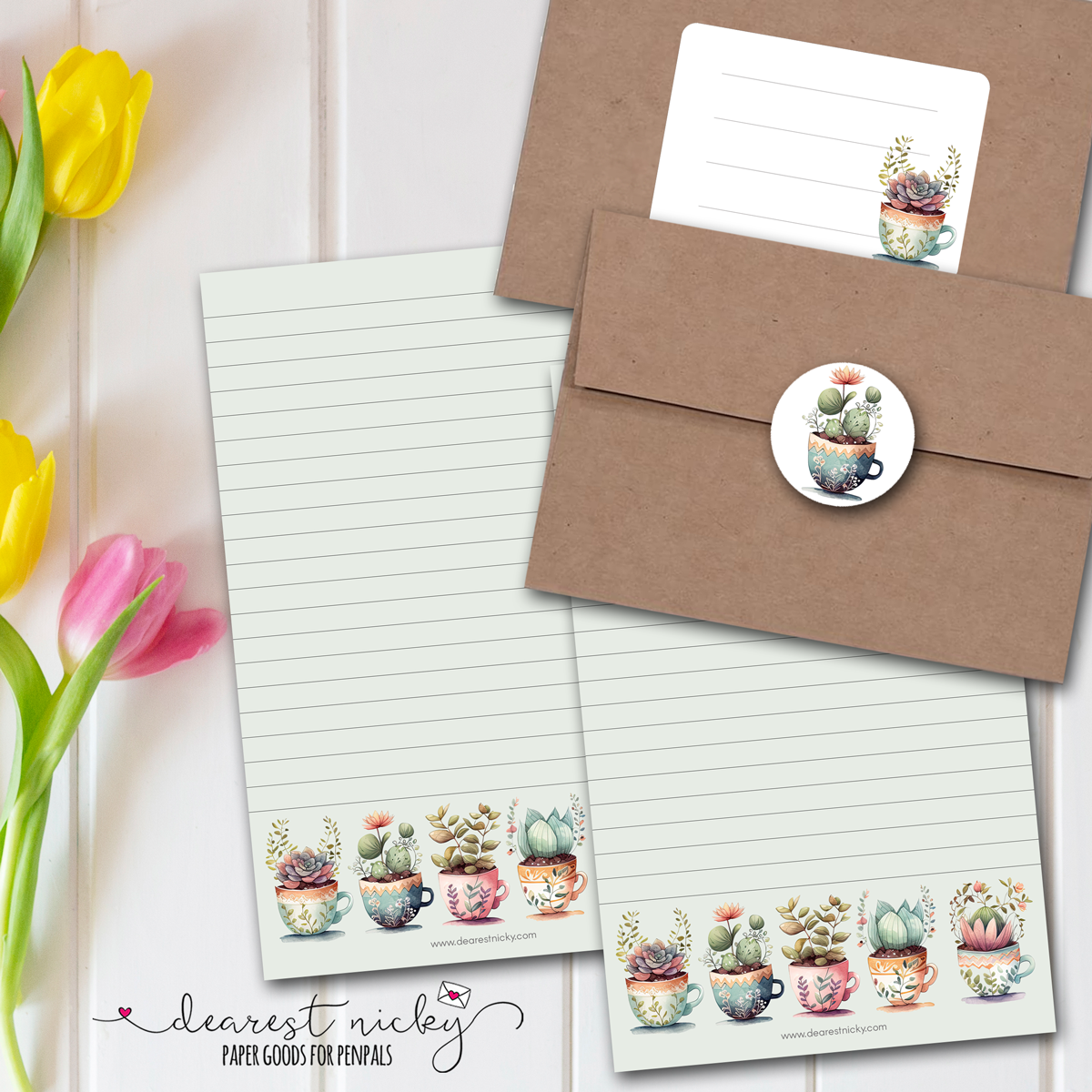 Teacup Planters Letter Writing Set