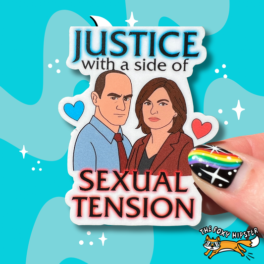 SVU Stabler and Benson Justice with a side of Sexual Tension Vinyl Sticker