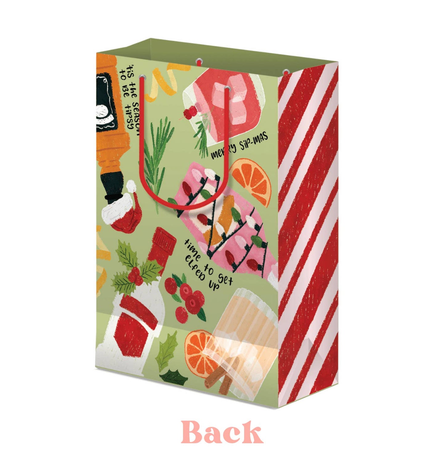 Funny Holiday Cocktail Christmas Gift Bag