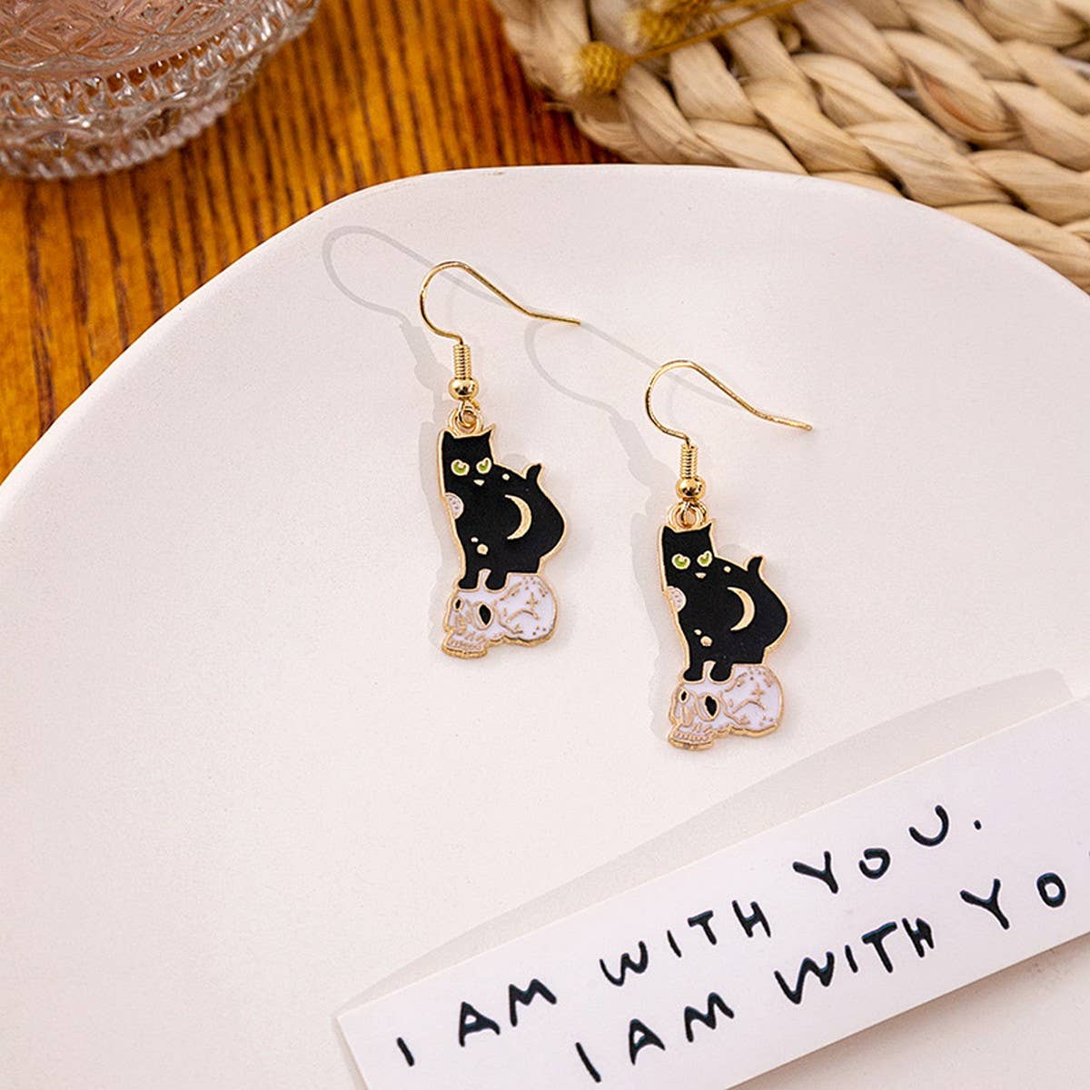 HALLOWEEN CARTOON CAT EARRINGS_CWAJE1844