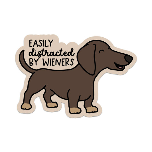 Easily Distracted By Wieners Vinyl Sticker