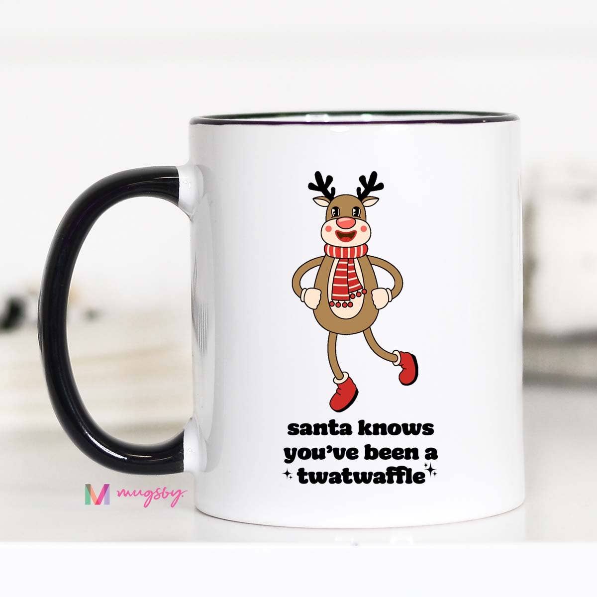 Santa Knows You've Been a Twatwaffle Reindeer Mug